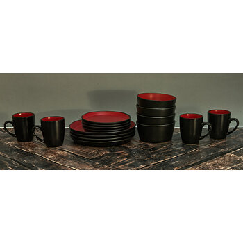 Red and Black Melamine Dinnerware