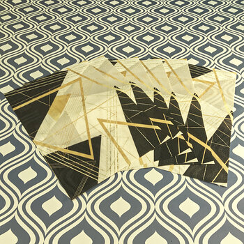 Woven Black and Gold Geometric Placemats