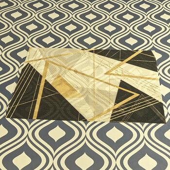 Woven Black and Gold Geometric Placemat