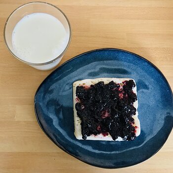 Gluten-Free Crumpet with Cherry Jam.jpeg