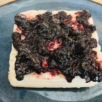 Gluten-Free Crumpet with Cherry Jam.jpeg