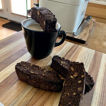 Afternoon biscotti and coffee