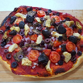 home-made pizza