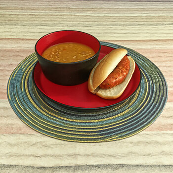 Andouille Sausage Sandwich with Bean and Bacon Soup