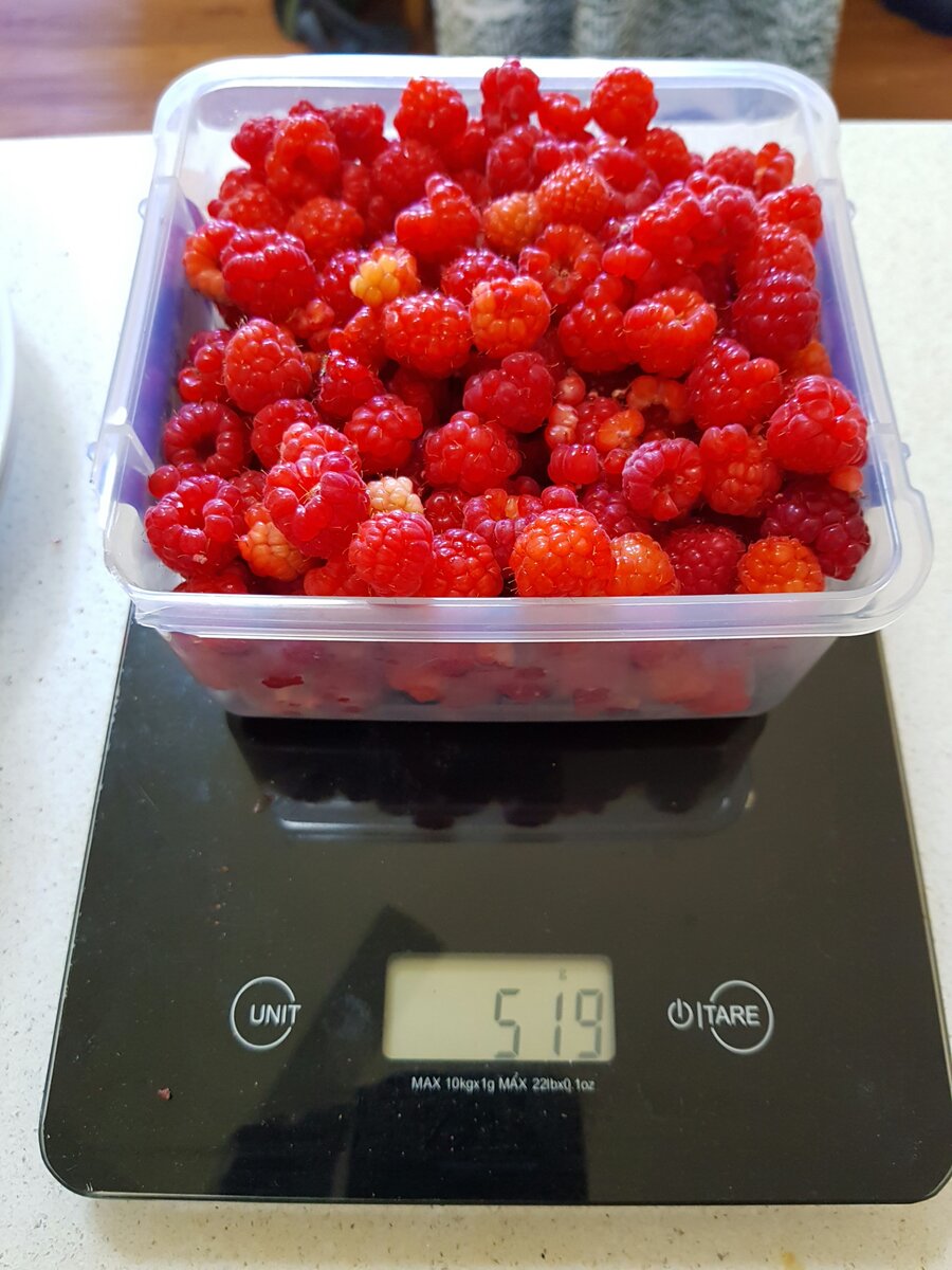 ½kg of homegrown raspberries