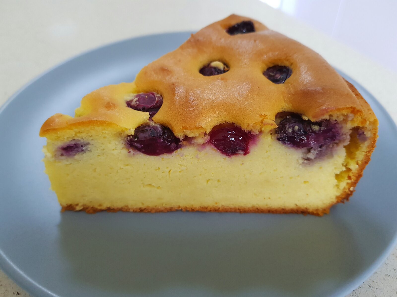 A Slice of Blueberry & Vanilla Potato Cake