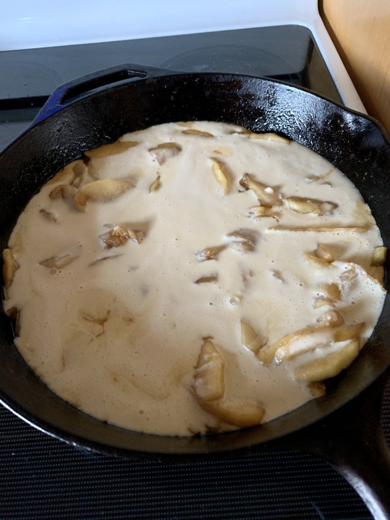 Apple Pancake Before Baking