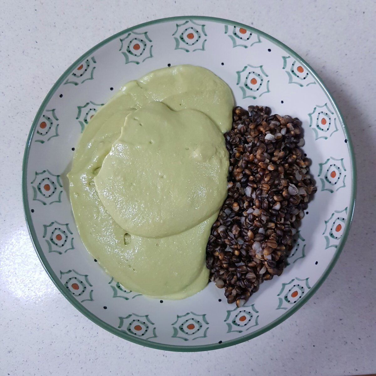 Avocado & Coconut Soup with Black Barley