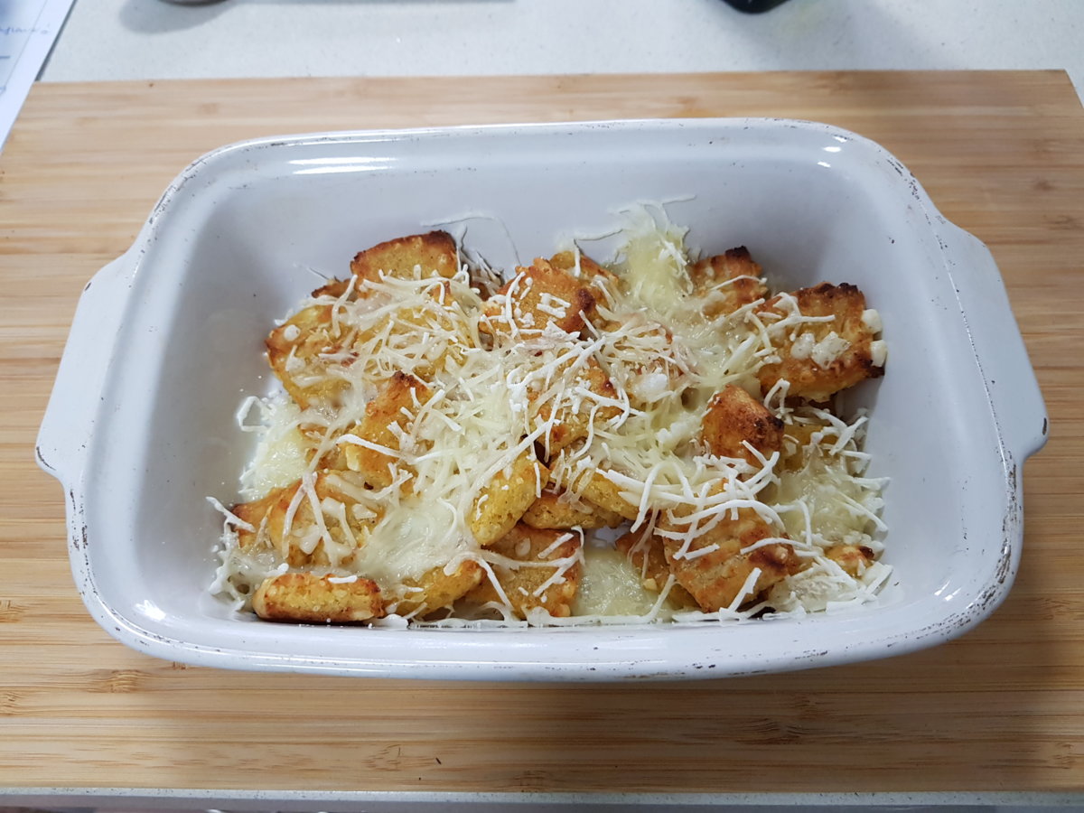 Baked Cauliflower Gnocchi with melted 'Cheese'