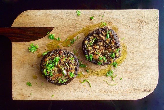 Baked Portobello Mushrooms with Marmite Butter