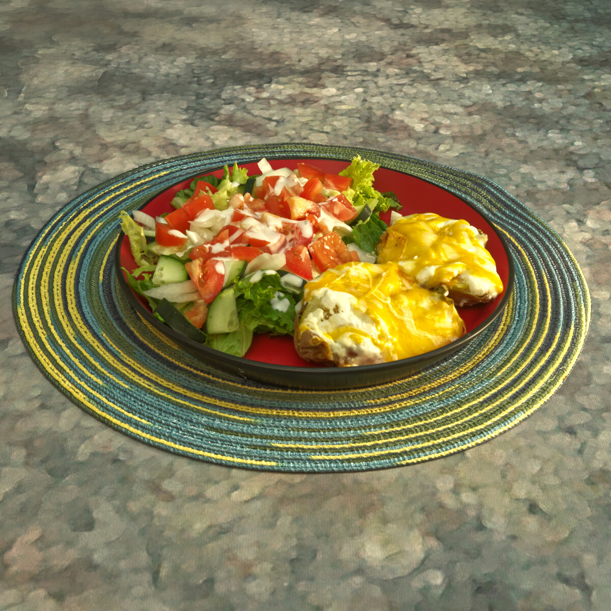 Baked Potato with a Simple Salad