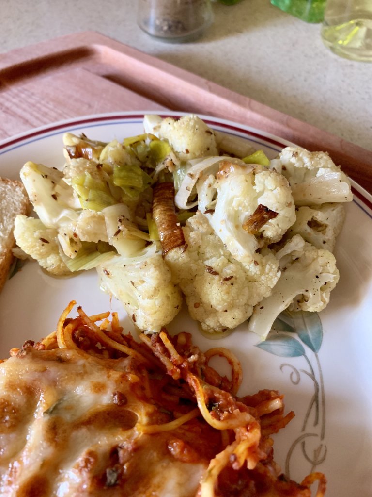 Baked Spaghetti With Roasted Cauliflower And Leek