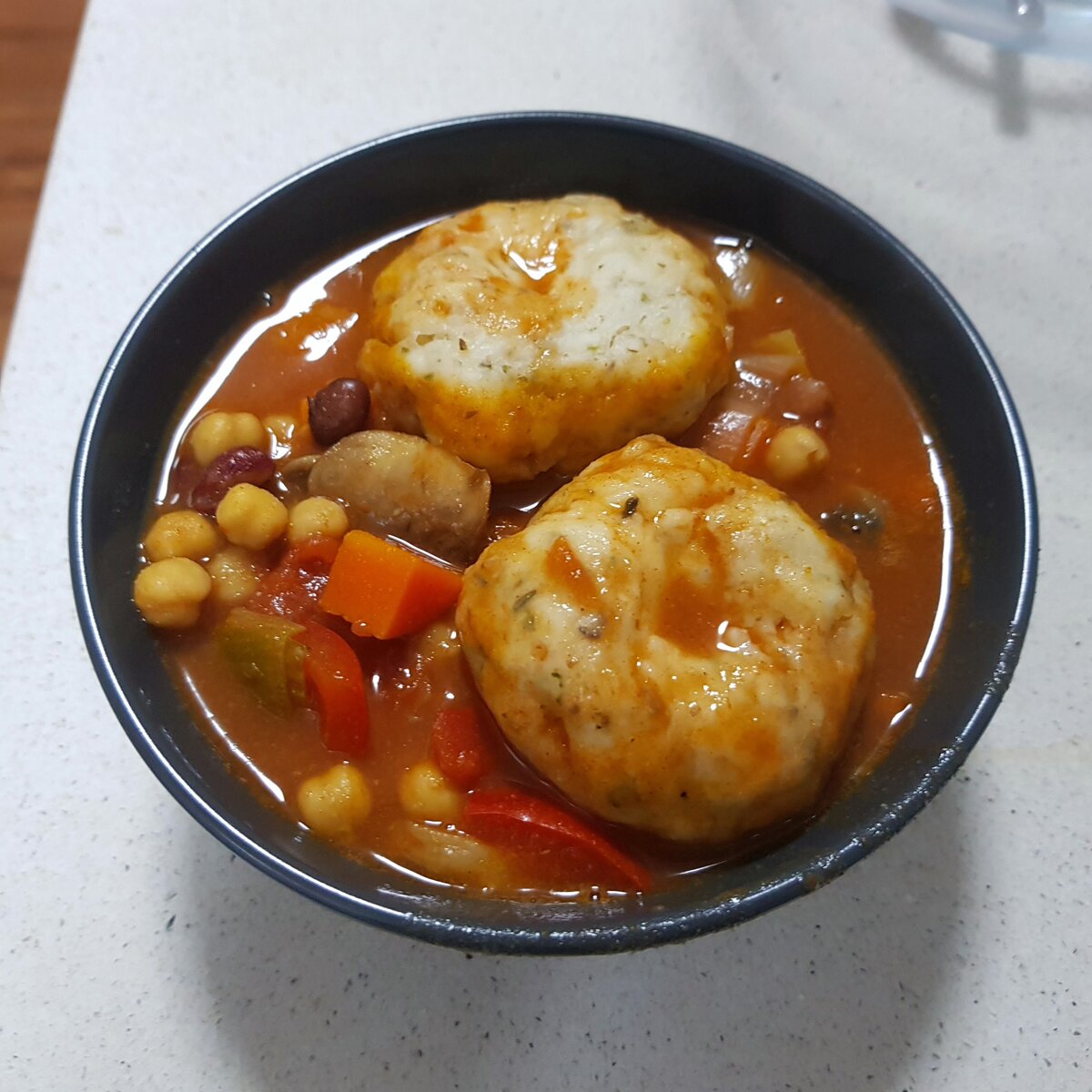 Bean & Veg Stew with Herby Suet Dumplings