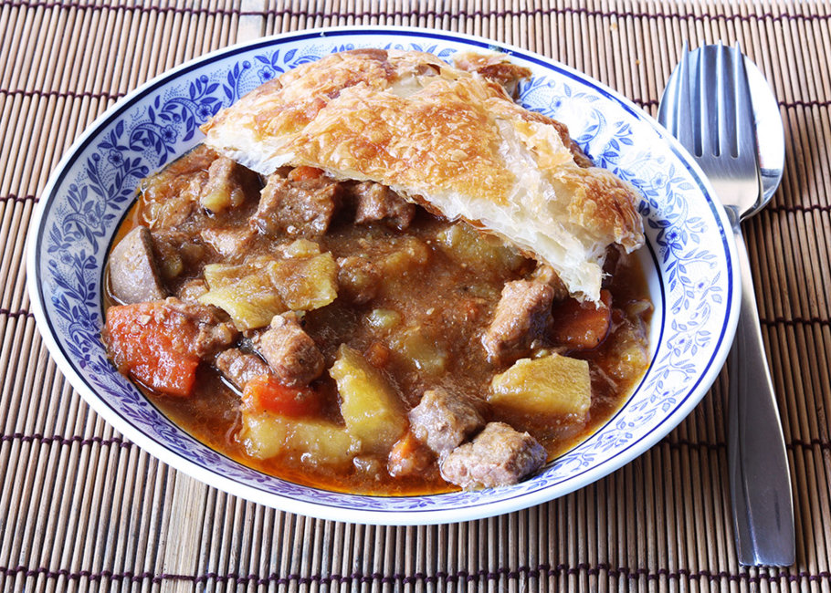 Beef and potato pie.