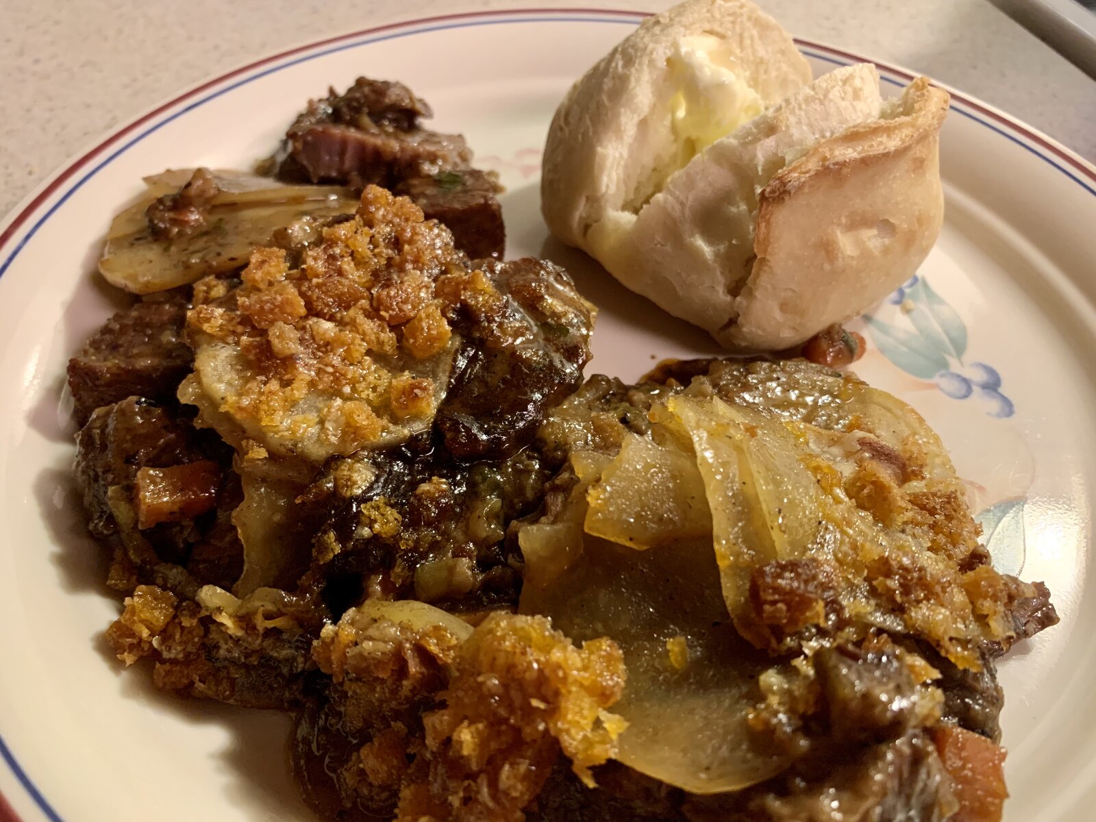 Beef-Red Wine Stew W/ Potato Topping