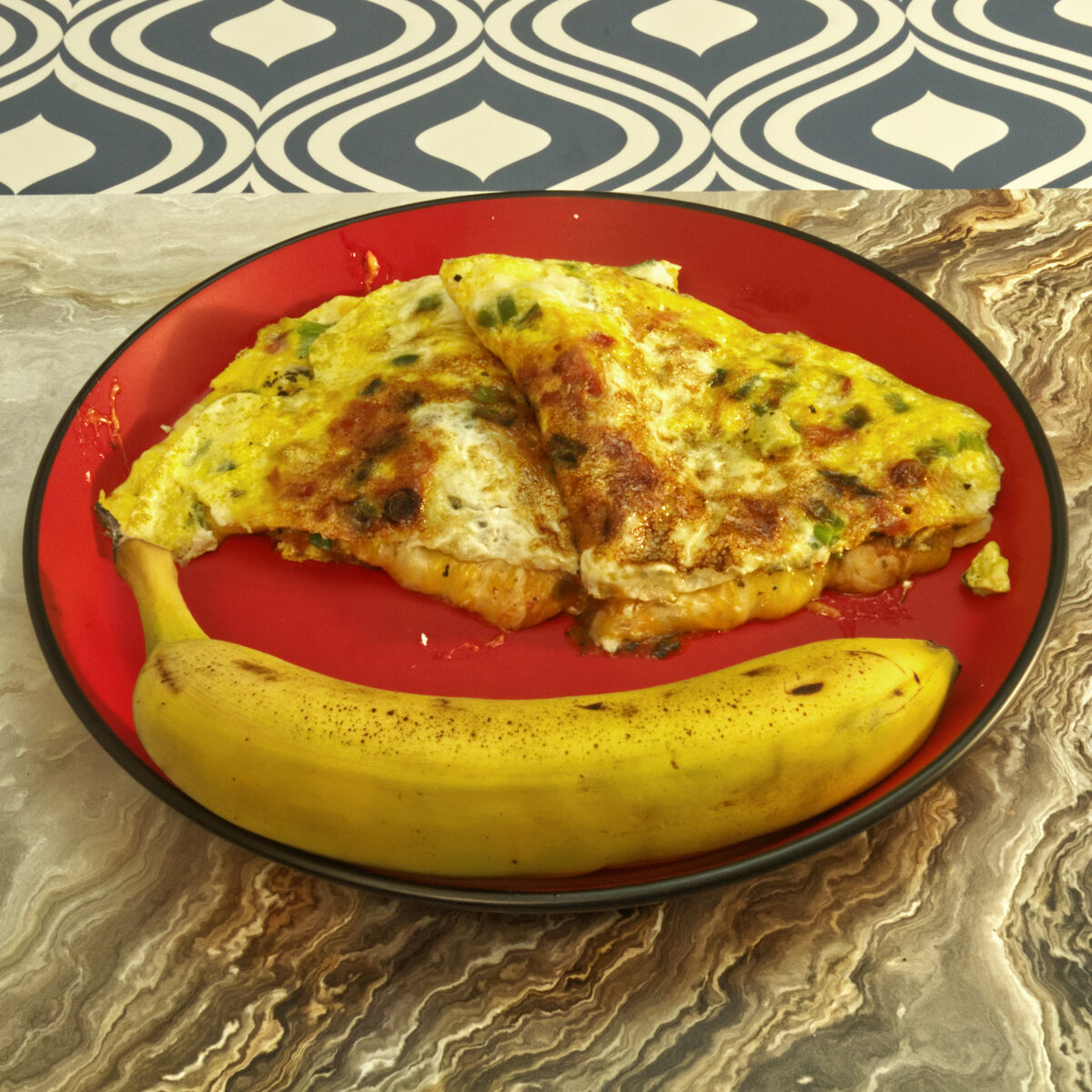 Breakfast Omelette with a Banana