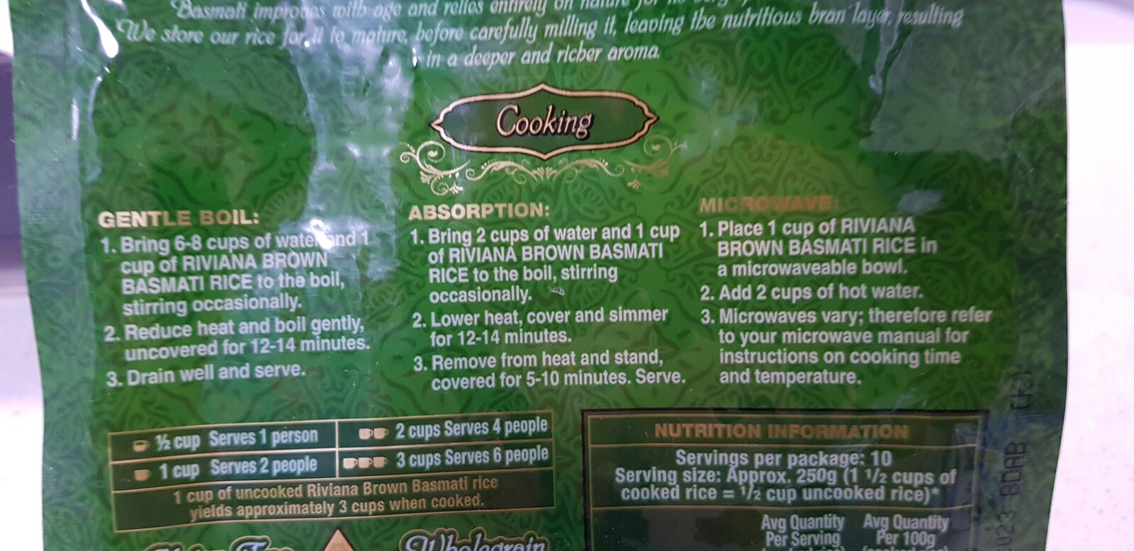 Brown Basmati Rice Cooking instructions