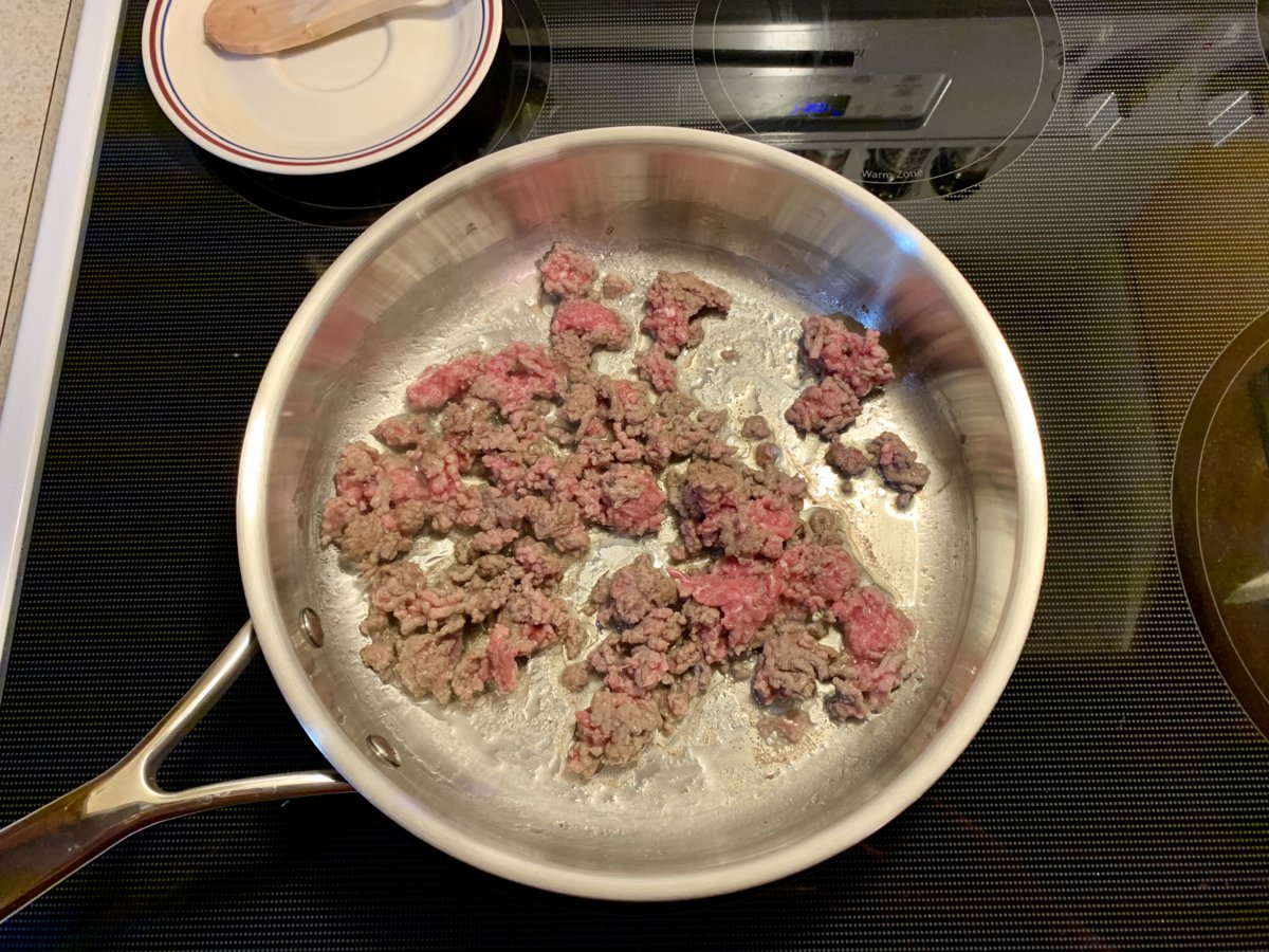 Brown ground beef...