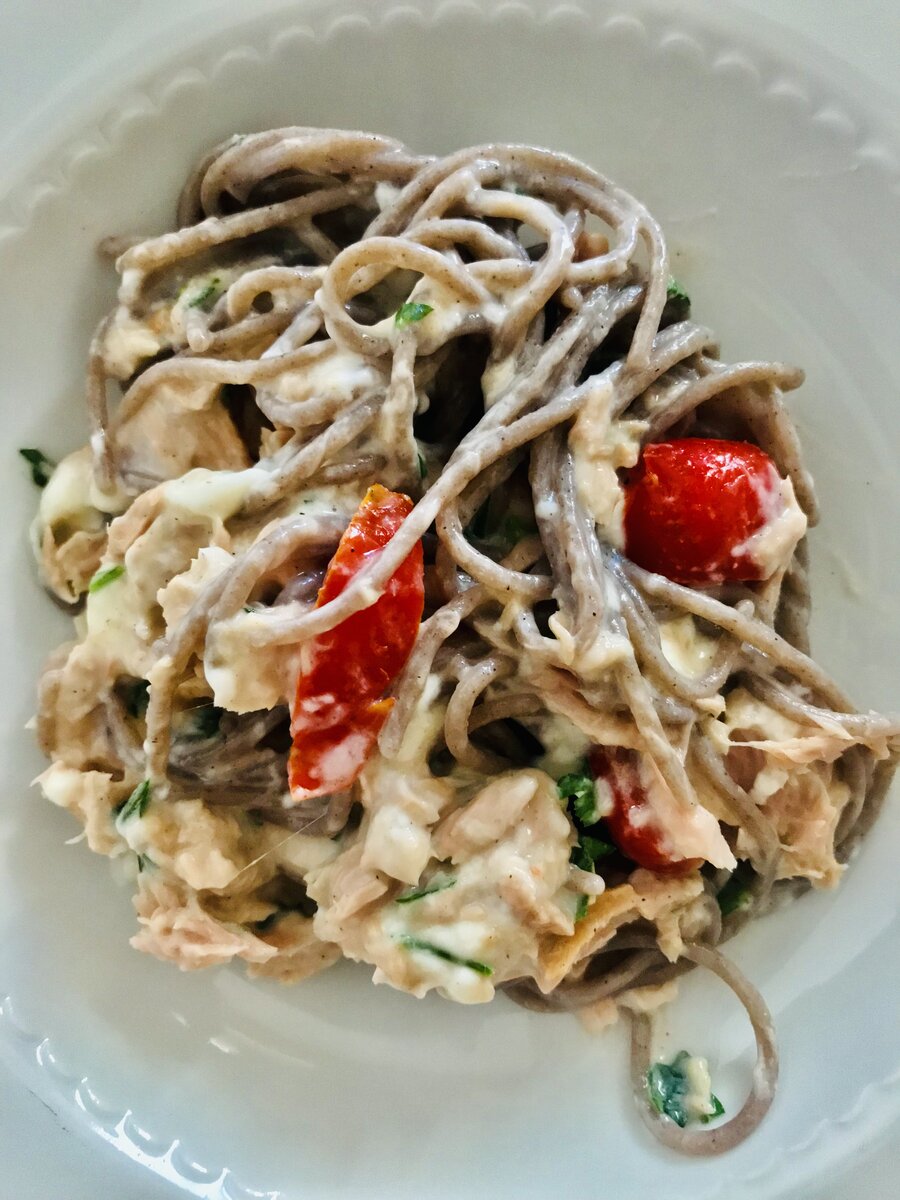 Buckwheat Spaghetti with Crescenza and Tuna.jpeg