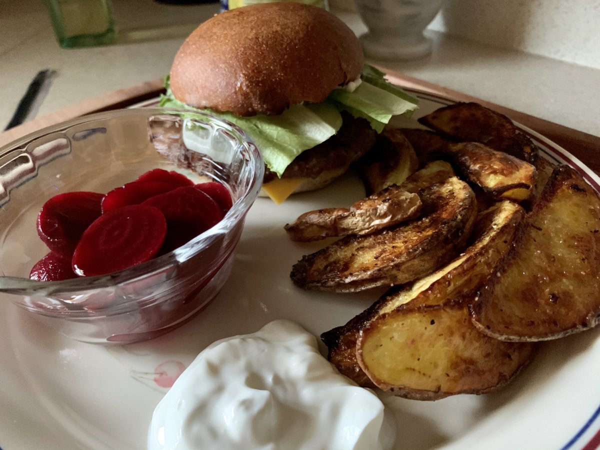 Burger, Fries, And Beets