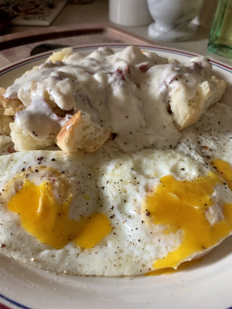 Buttermilk Biscuits, Gravy, And Eggs