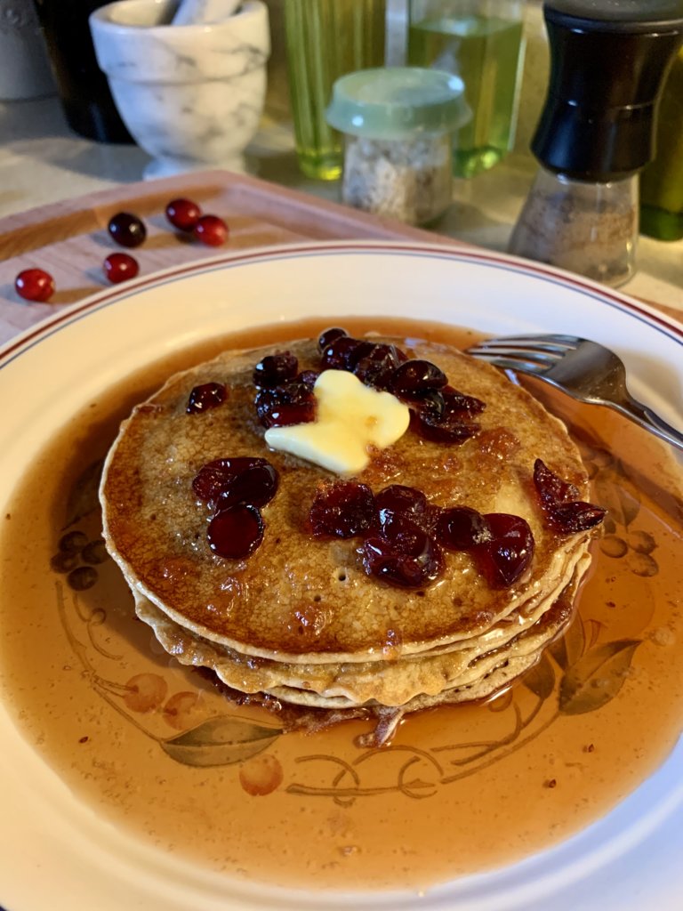 Buttermilk Pancakes With Cranberry Syrup