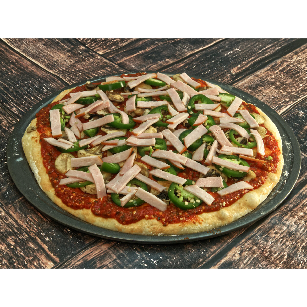 Canadian Bacon, Jalapeno and Mushroom Pizza Preparation