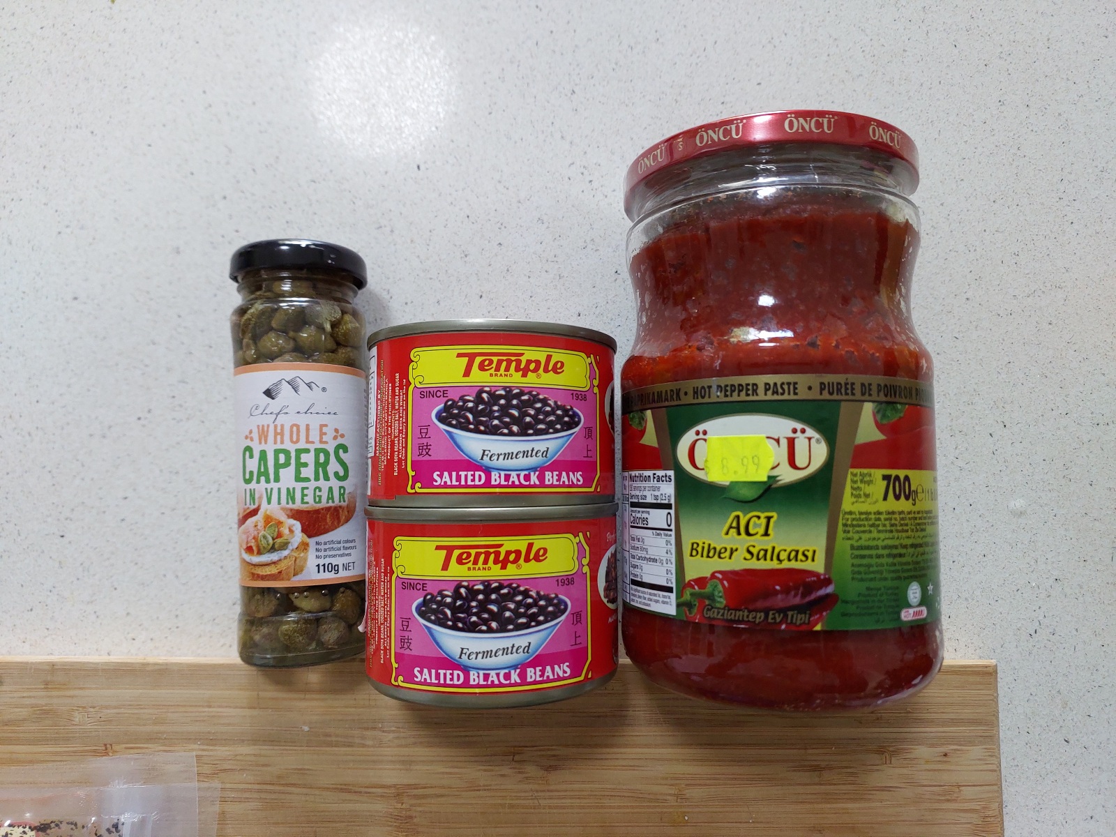 Capers, fermented black beans & a Turkish spicy tomato paste