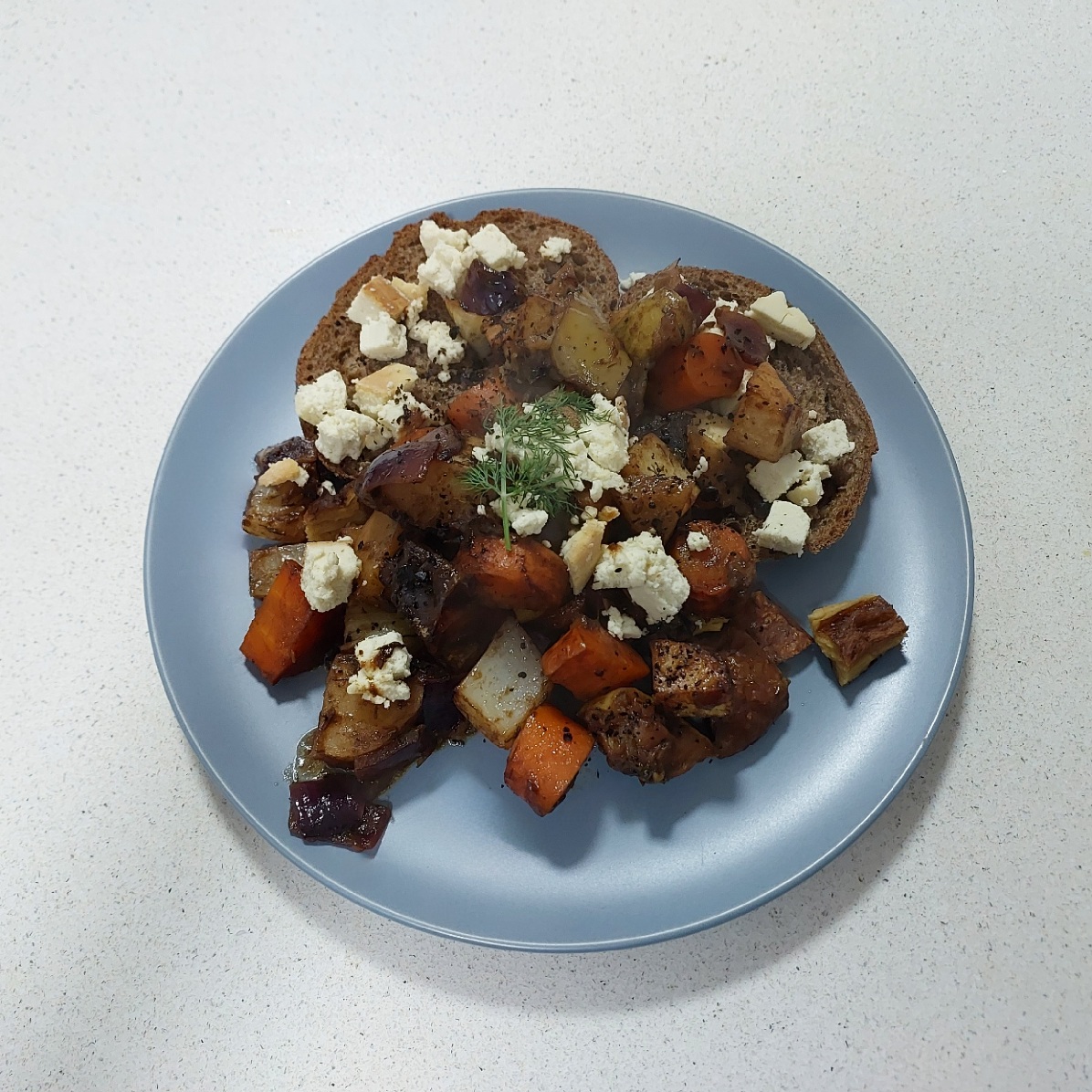 Celeriac, Fennel and Carrot Roast with a Ginger, Tamarind and Orange Dressing