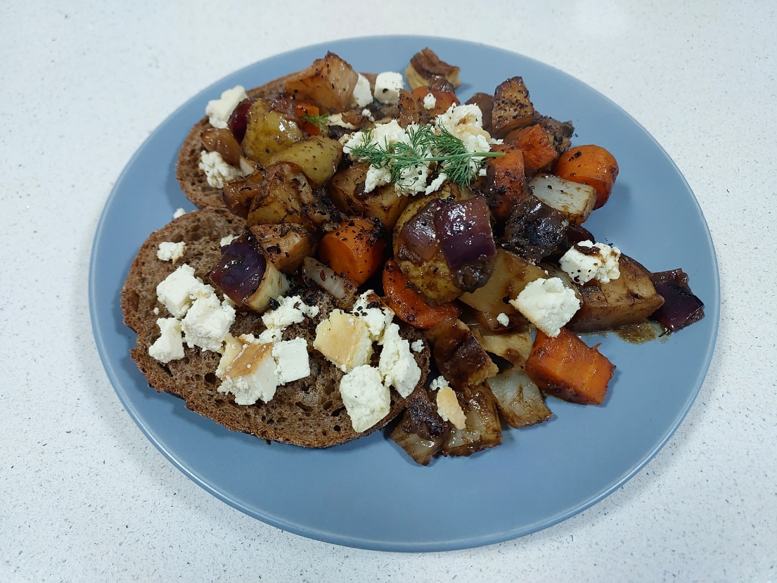 Celeriac, Fennel and Carrot Roast with a Ginger, Tamarind and Orange Dressing