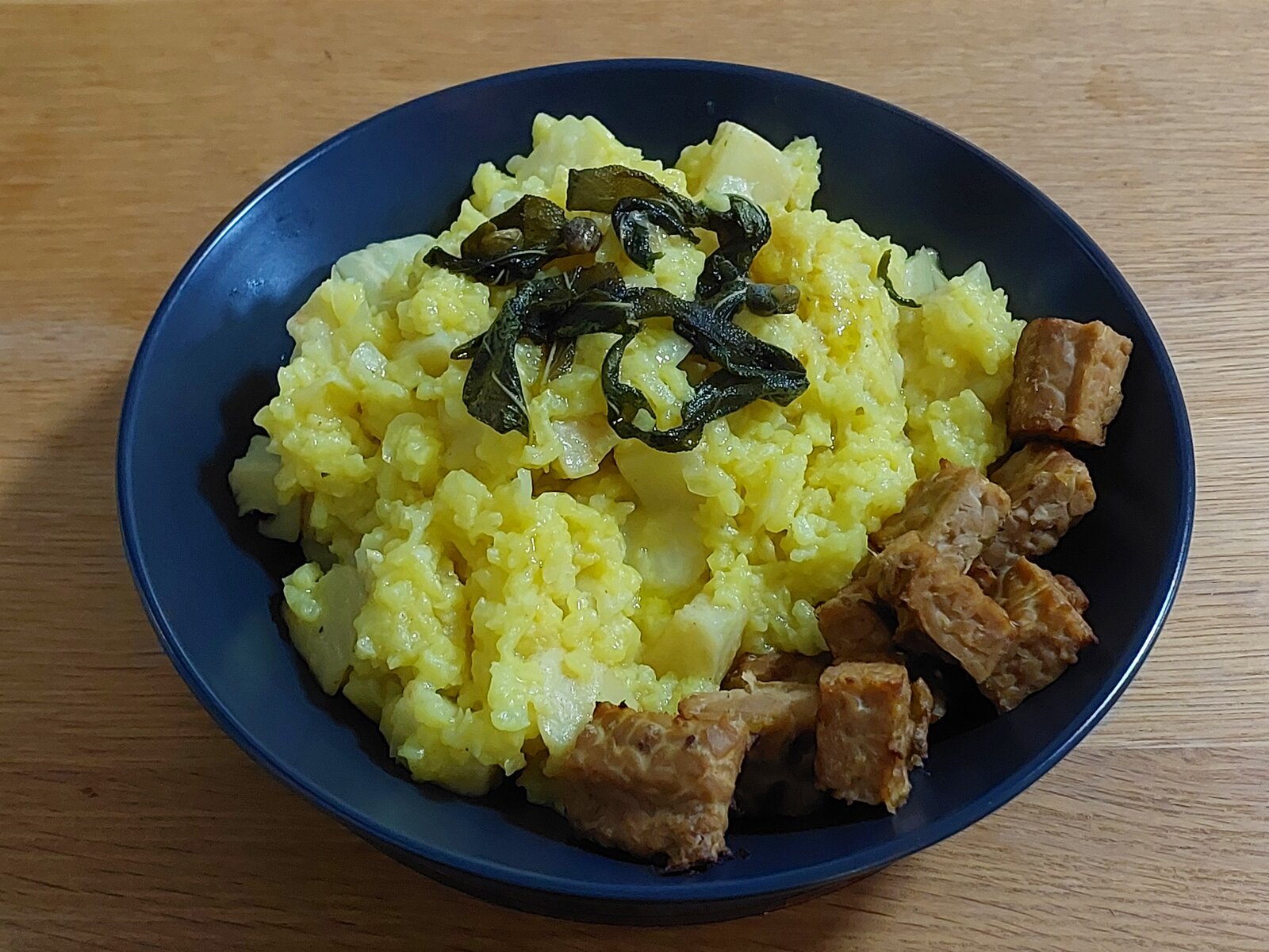 Celeriac & Saffron Risotto with Sage, Caper and Lemon Oil