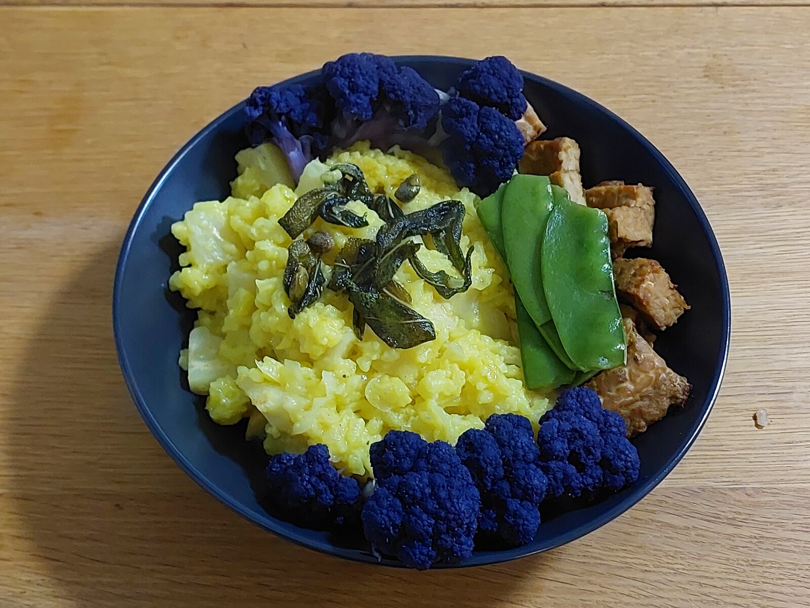 Celeriac & Saffron Risotto with Sage, Caper and Lemon Oil