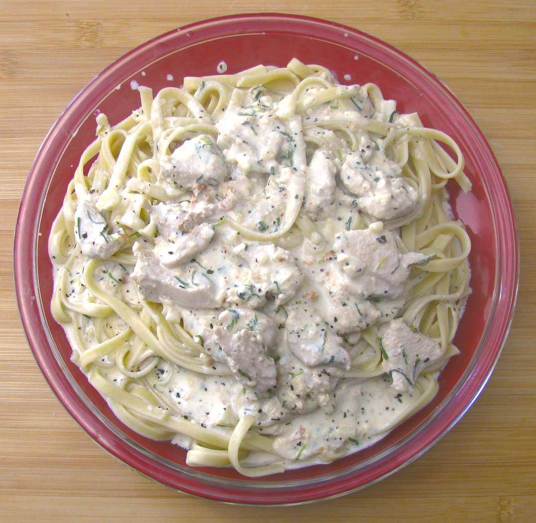 Chicken Fettuccine with Four Cheese Wine Sauce