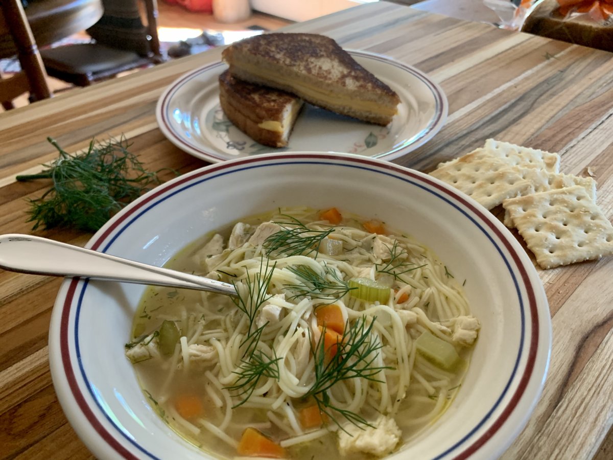 Chicken Noodle Soup & Grilled Cheese