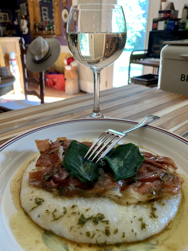 Chicken Saltimbocca & Grits (Or Is That White Polenta?)