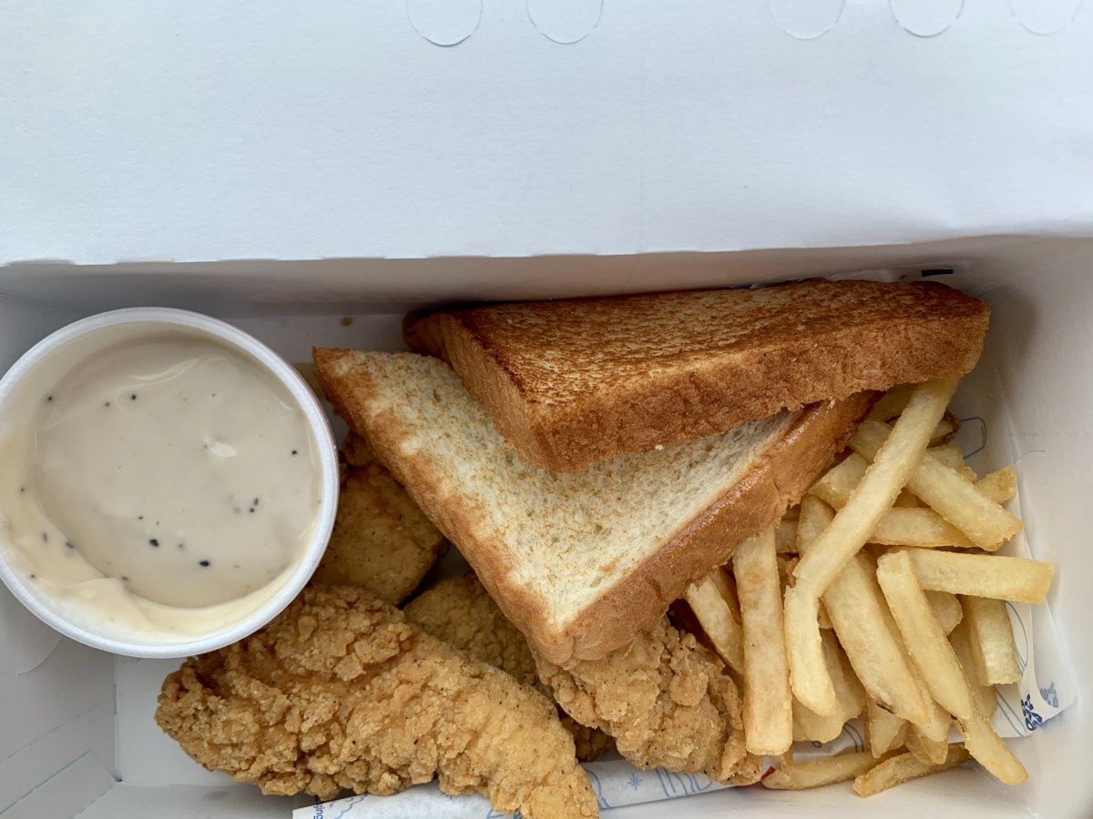 Chicken Strip Basket W/ Fries, Texas Toast, And Gravy