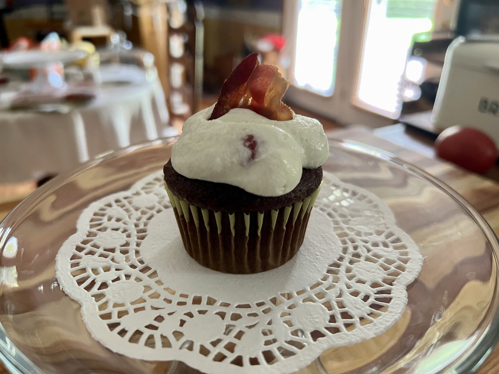 Chocolate Cupcake w/ Bourbon-Bacon Cream Cheese Frosting