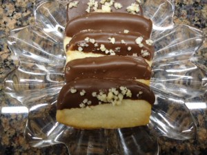 Chocolate Dipped Macadamia Nut Shortbread Cookies