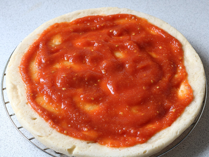 Chopped fresh tomato and puree.