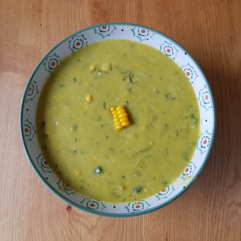 Cold Courgette and Sweetcorn Soup