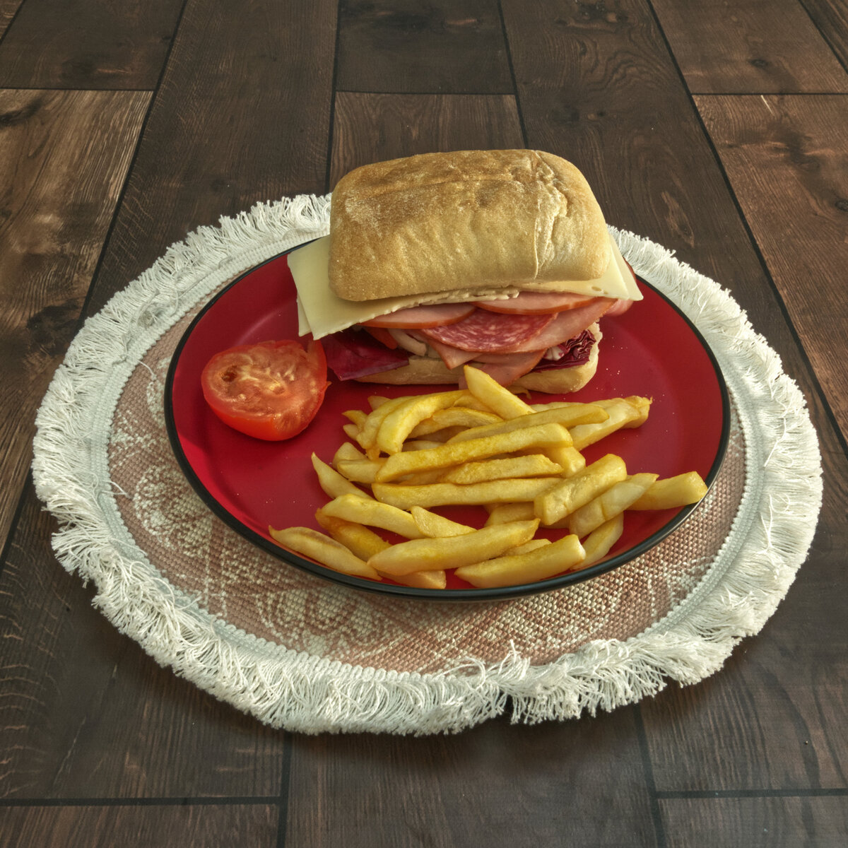 Cold Cuts Sandwich with French Fries