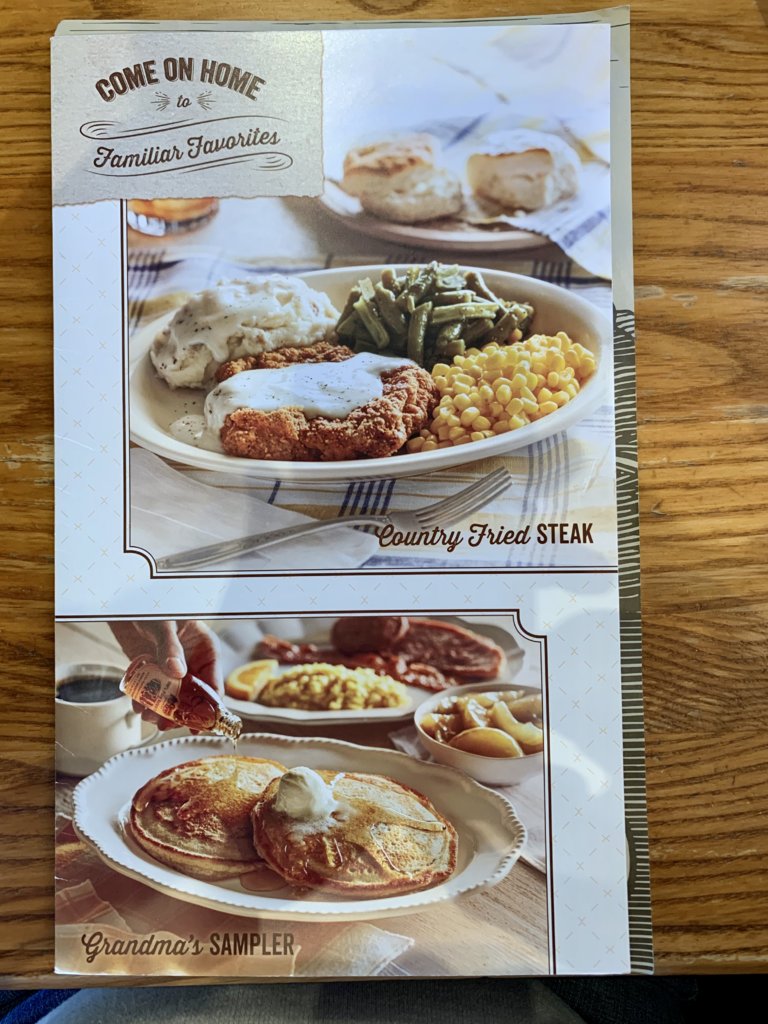 Cracker Barrel Menu 1