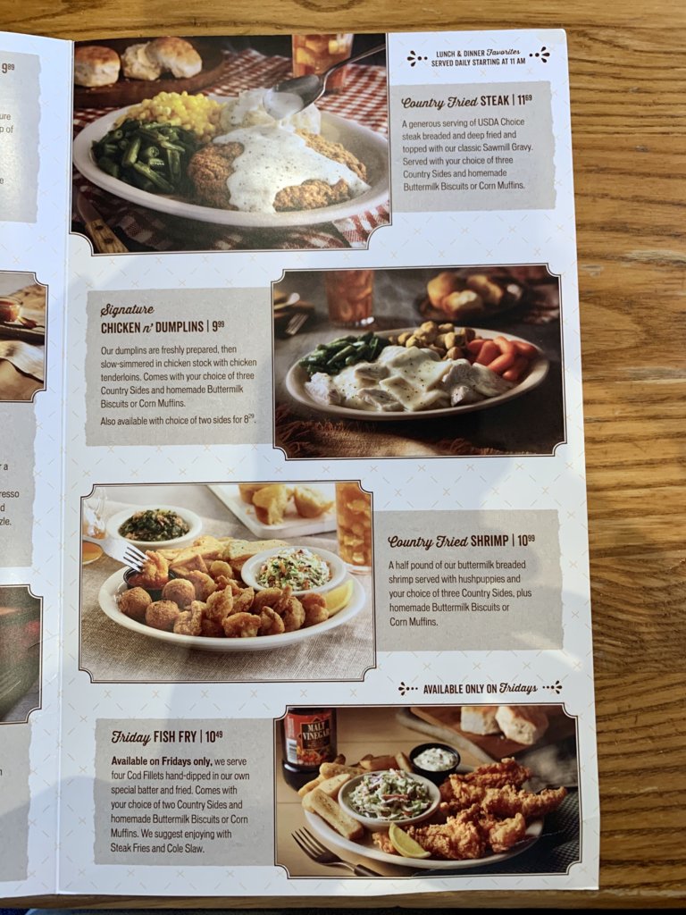 Cracker Barrel Menu 3