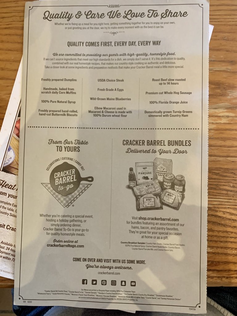 Cracker Barrel Menu 9