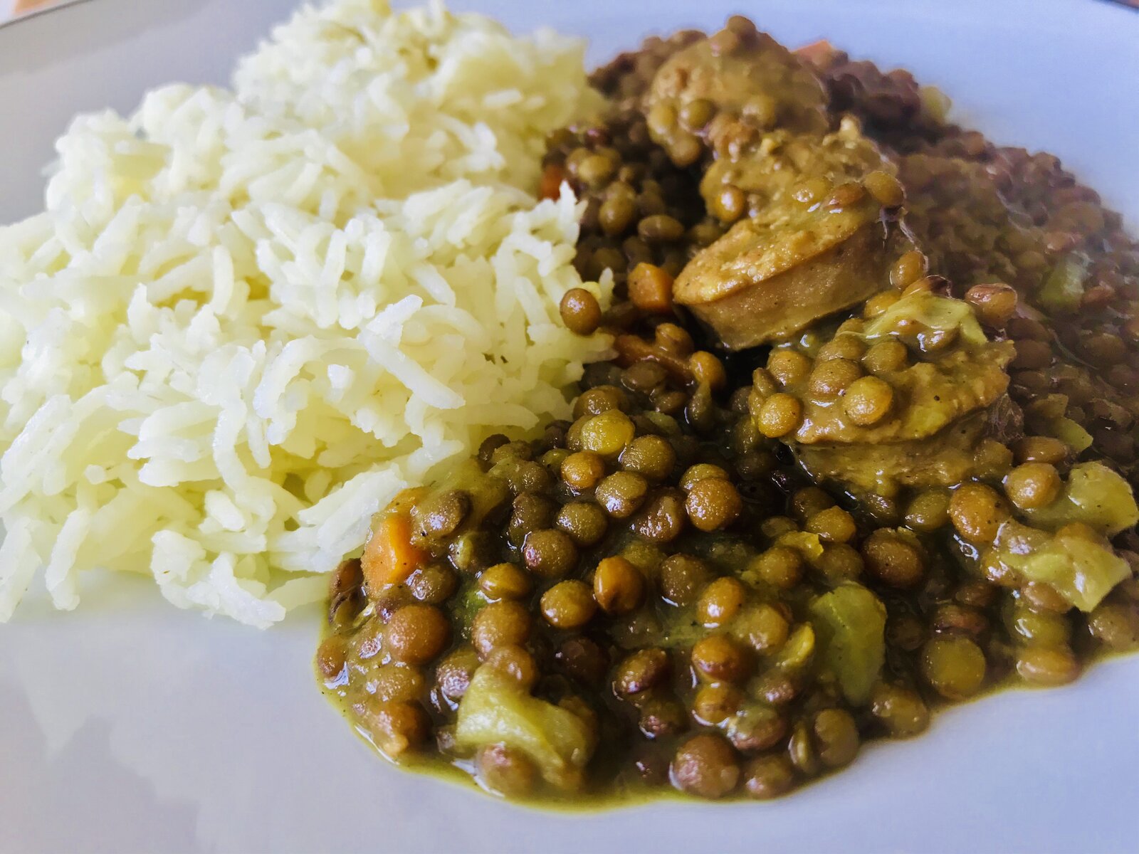 Curry-Flavoured Lentils and Italian Pork Sausage.jpeg