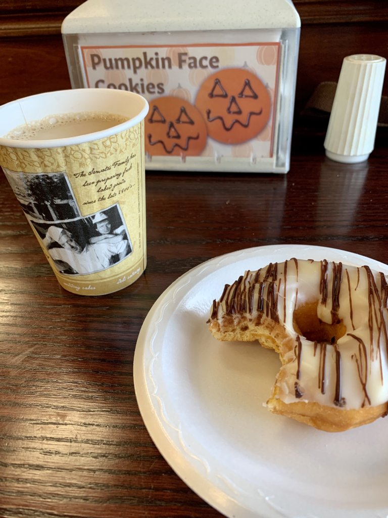 Doughnut And Coffee At Servatii's Bakery