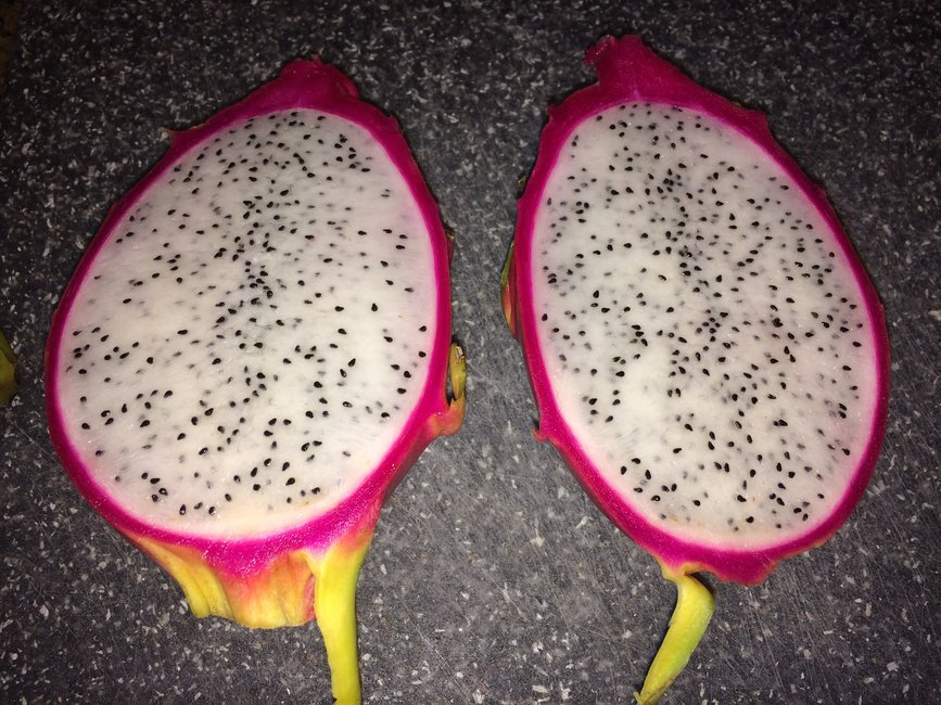 Dragon Fruit spit in half