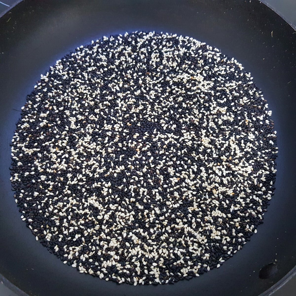 dry roasting the sesame seeds