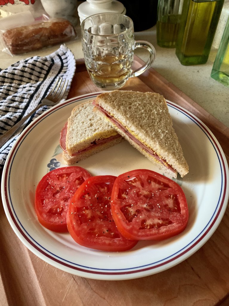 Fried Bologna Sandwich W/ Tomato