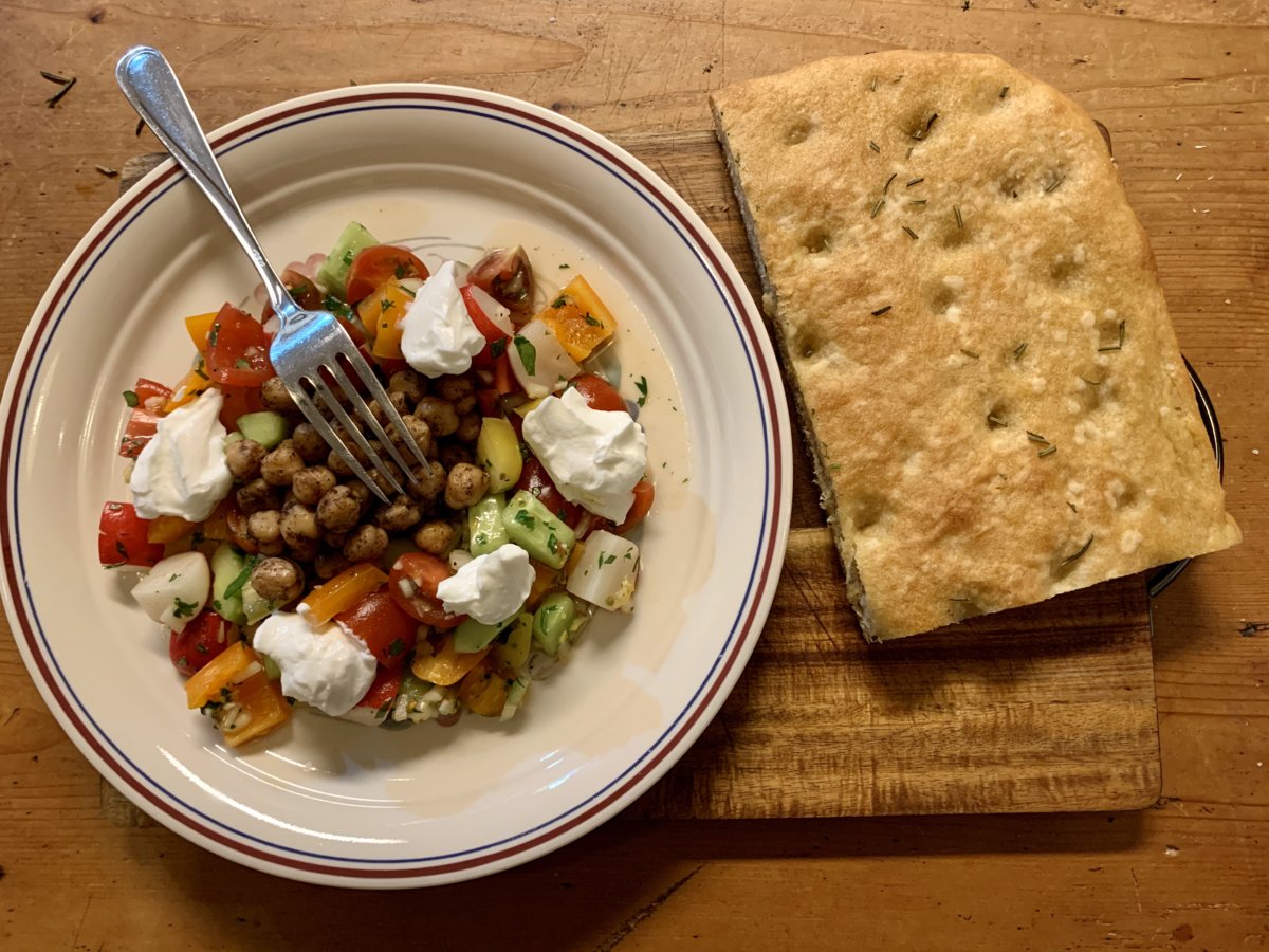 Fried Chickpea Salad